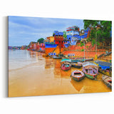 Colorful Varanasi Riverside – Scenic Ganges River India Wall Art Print