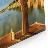 Peaceful Indian Lake Pavilion – Scenic India Wall Art Canvas Print