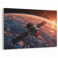 Satellite Over Earth at Sunrise - Stunning NASA Space Missions Wall Art