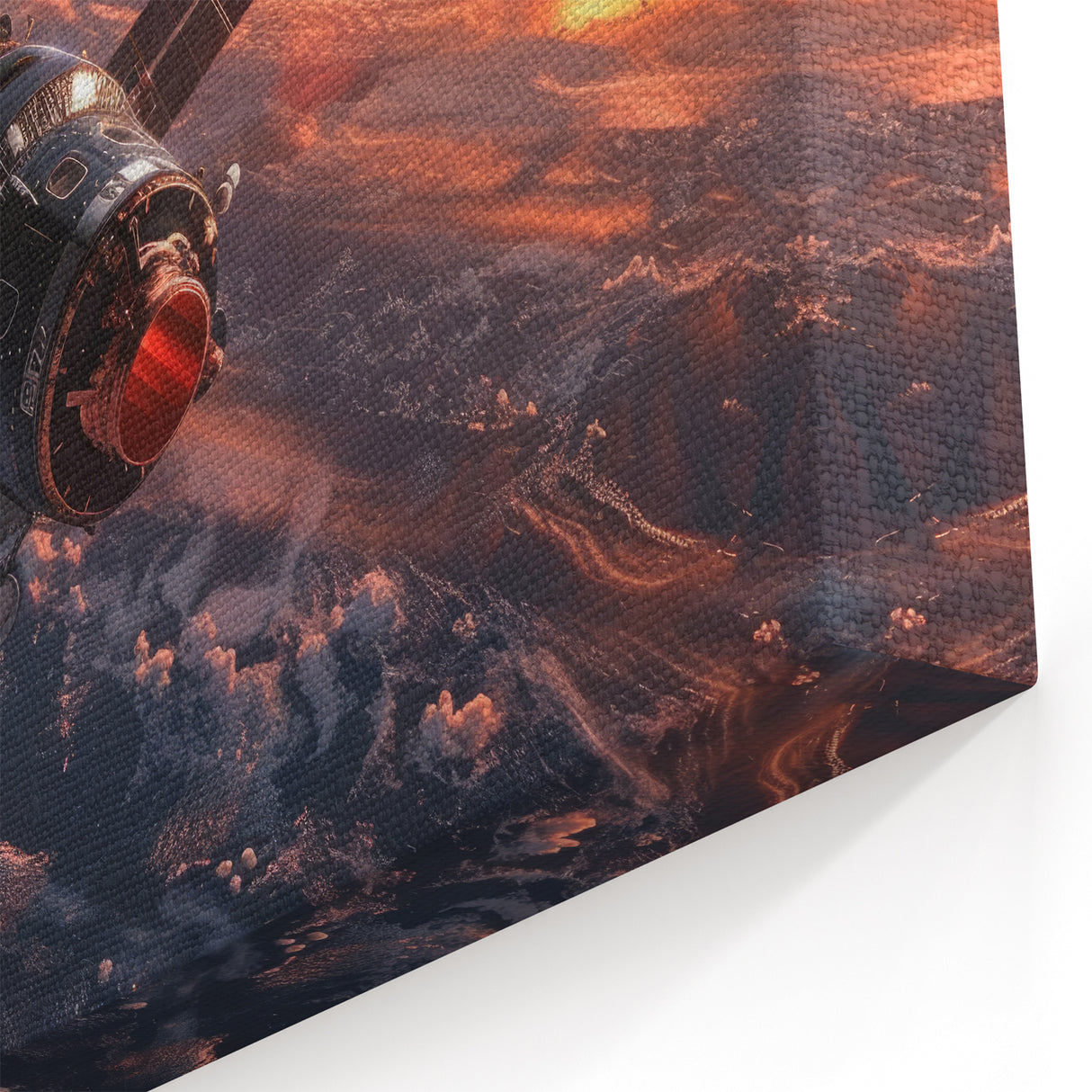Satellite Over Earth at Sunrise - Stunning NASA Space Missions Wall Art