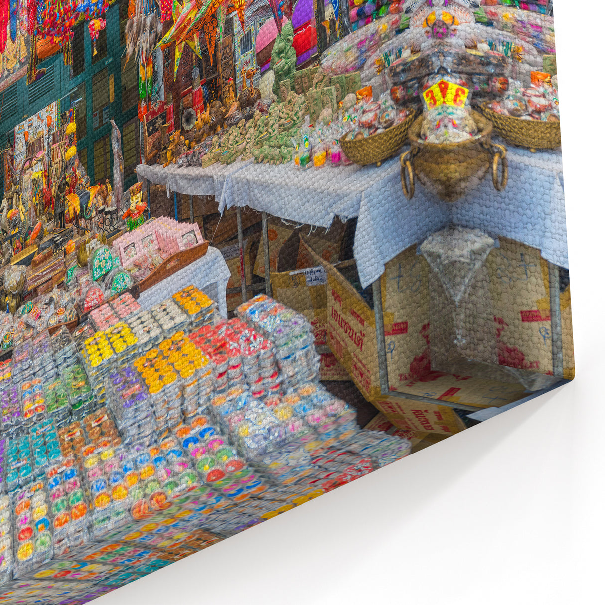 Vibrant Indian Market Wall Art – Colorful Traditional Indian Canvas Print