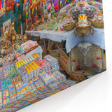 Vibrant Indian Market Wall Art – Colorful Traditional Indian Canvas Print