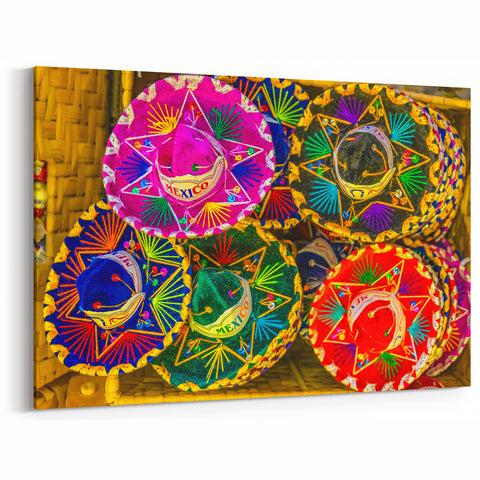 Vibrant Cabo San Lucas Sombrero Wall Art - Colorful Mexican Canvas Prints