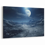 Moonlit Cosmic Landscape – Futuristic Space-Themed Wall Art Decor