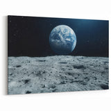 Earthrise Over Moon – Captivating Space-Themed Celestial Wall Art