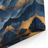 Golden Moonlit Mountains with Wildlife – Luxurious Celestial Wall Art
