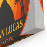 Retro Cabo San Lucas Wall Art - Vintage Sunset Palm Trees Print