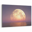 Golden Moonrise Over Ocean – Tranquil Celestial Wall Art for Home Decor"
