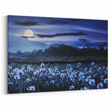 Moonlit Field of Dandelions – Tranquil Celestial Wall Art for Home