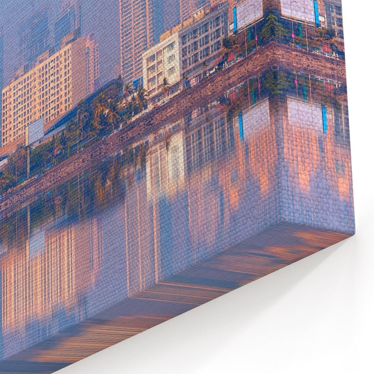 Indian Themed Wall Posters - Modern Mumbai Skyline with Full Moon Reflections