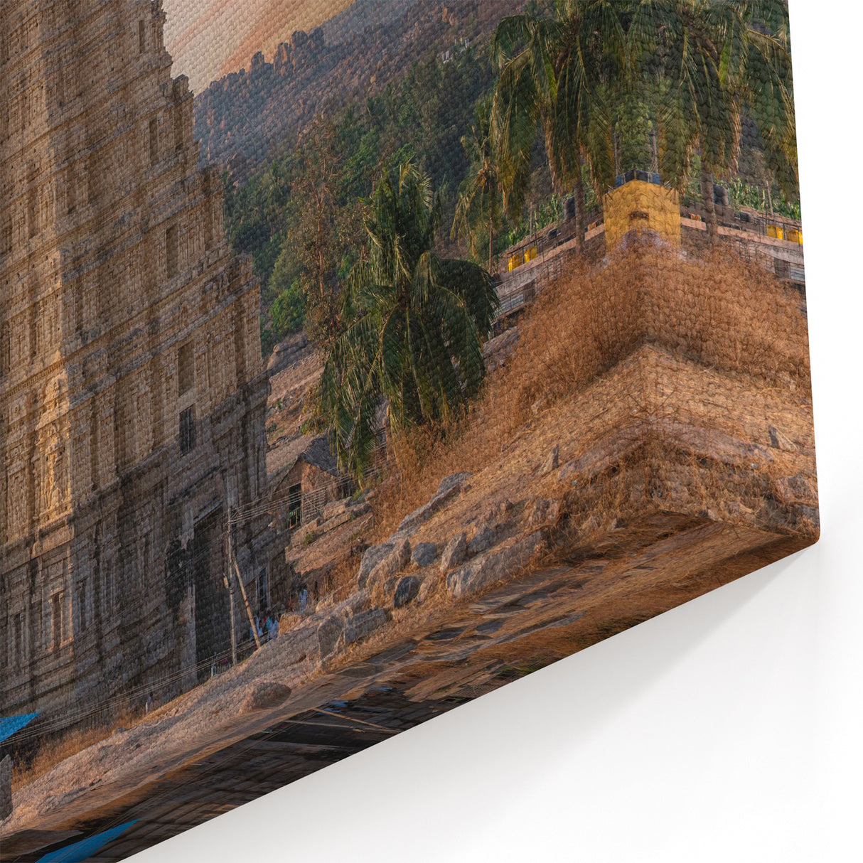 Sunset over Ancient Indian Temple Wall Art - Scenic India Prints