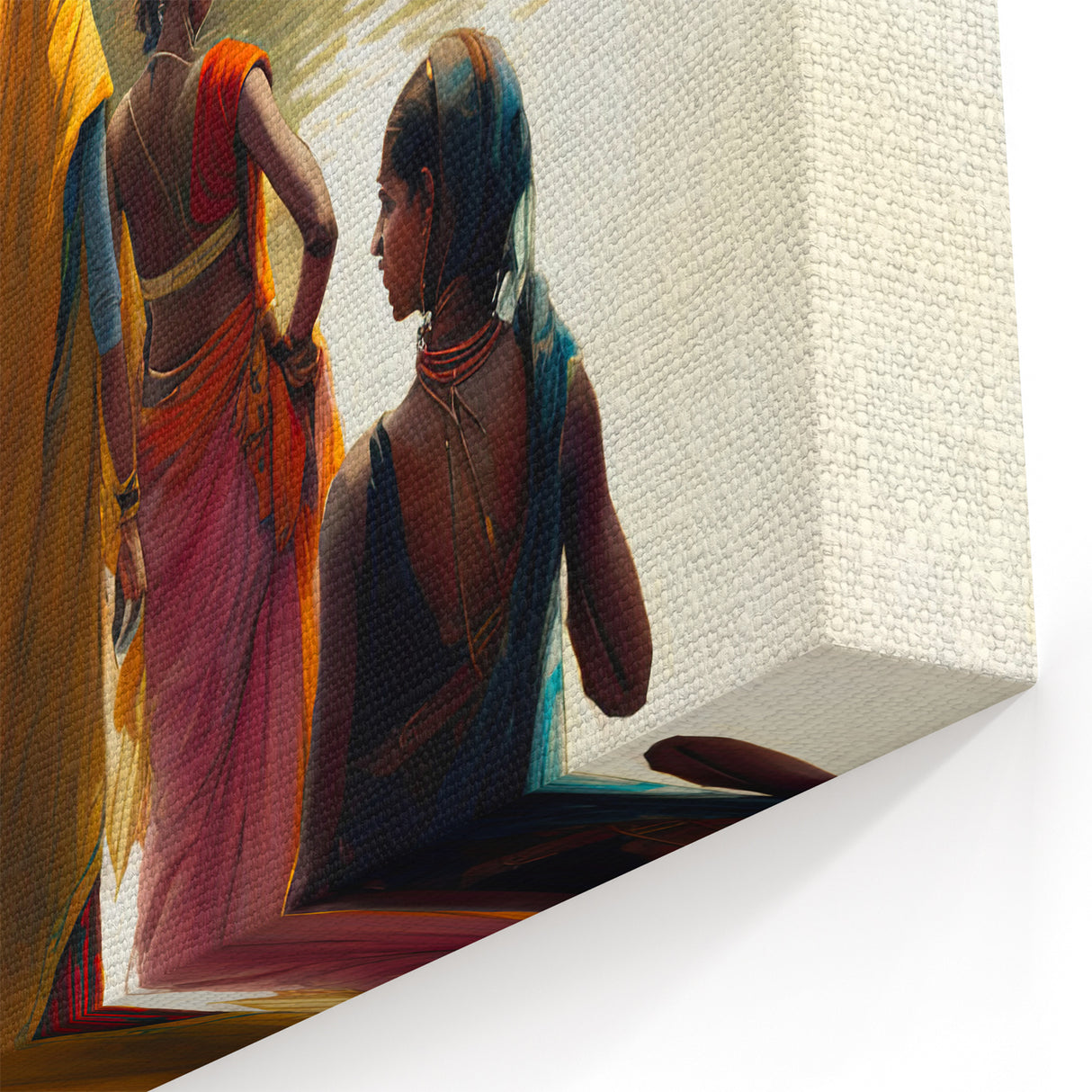 Indian Scenery Canvas - Vibrant Ganges River Scene in India Wall Art