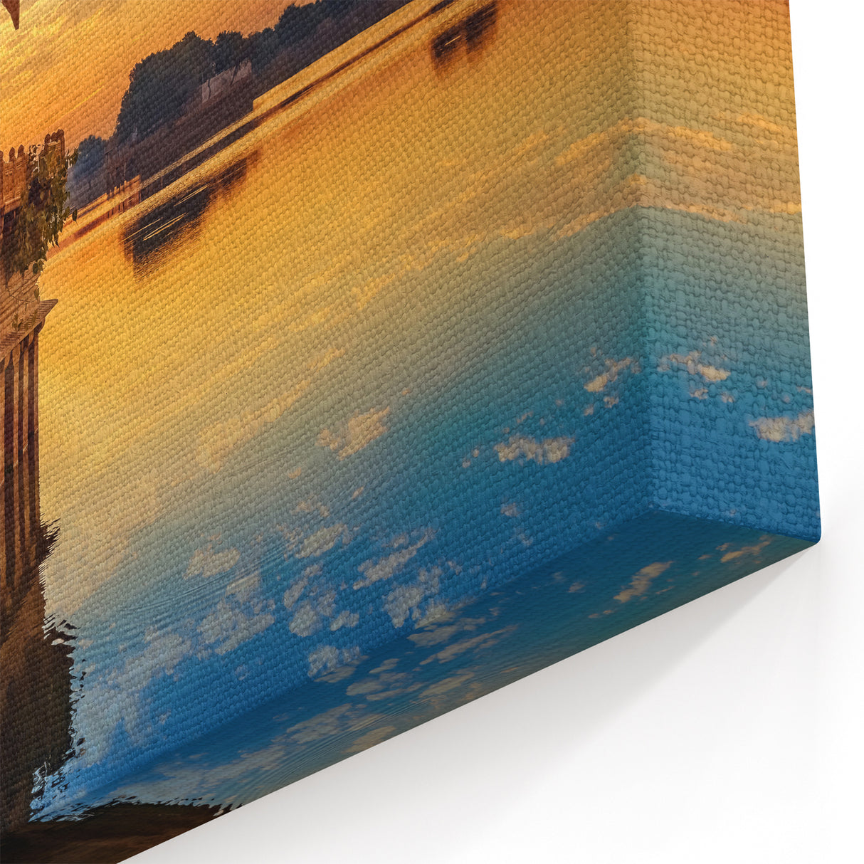 Sunrise Over Gadi Sagar Lake - Tranquil Indian Scenery Wall Art