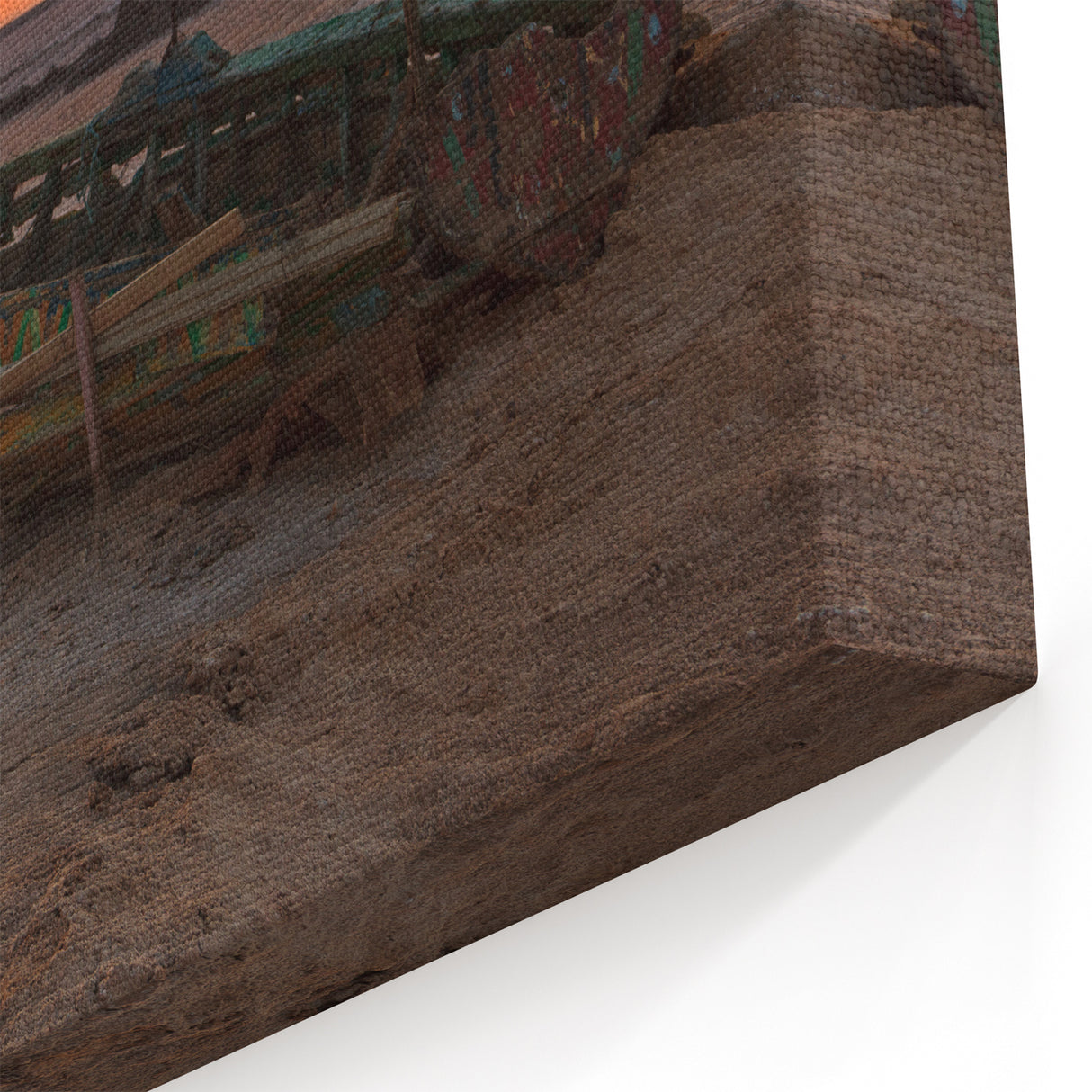 Tunisian Sunset with Wrecked Boat - Captivating Desert Landscape Art