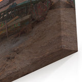 Tunisian Sunset with Wrecked Boat - Captivating Desert Landscape Art