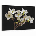 White Dogwood Blossom Wall Art – Elegant Floral Canvas Print