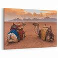 Desert Camels at Sunset Art - Exotic Tunisian Landscape Wall Decor