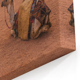 Desert Camels at Sunset Art - Exotic Tunisian Landscape Wall Decor