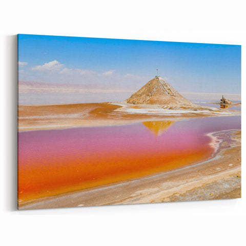 Colorful Salt Lake in Tunisia - Vibrant Desert Landscape Wall Art
