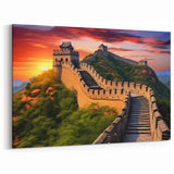 Great Wall Sunset Canvas Art – Vibrant Chinese Landmark Wall Decor