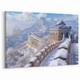 Snow-Covered Great Wall Canvas Art – Beautiful Chinese Winter Decor