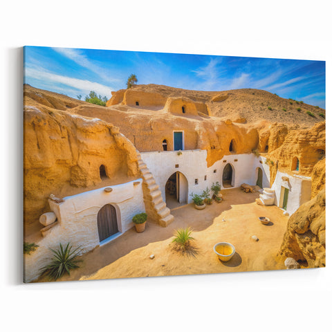 Traditional Tunisian Cave House - Tunisia Wall Art North African Prints