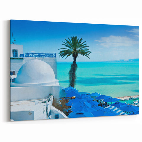 Stunning Tunisian Seaside Terrace - Tunisia Wall Art North African Prints