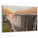 Zambia Wall Art - Majestic Victoria Falls Sunset Canvas Print
