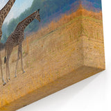 Zambia Landscape Art - Elegant Giraffes in African Wilderness Canvas Print