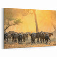 Zambia Wildlife Art - Majestic Buffalo Herd in African Wilderness Canvas Print