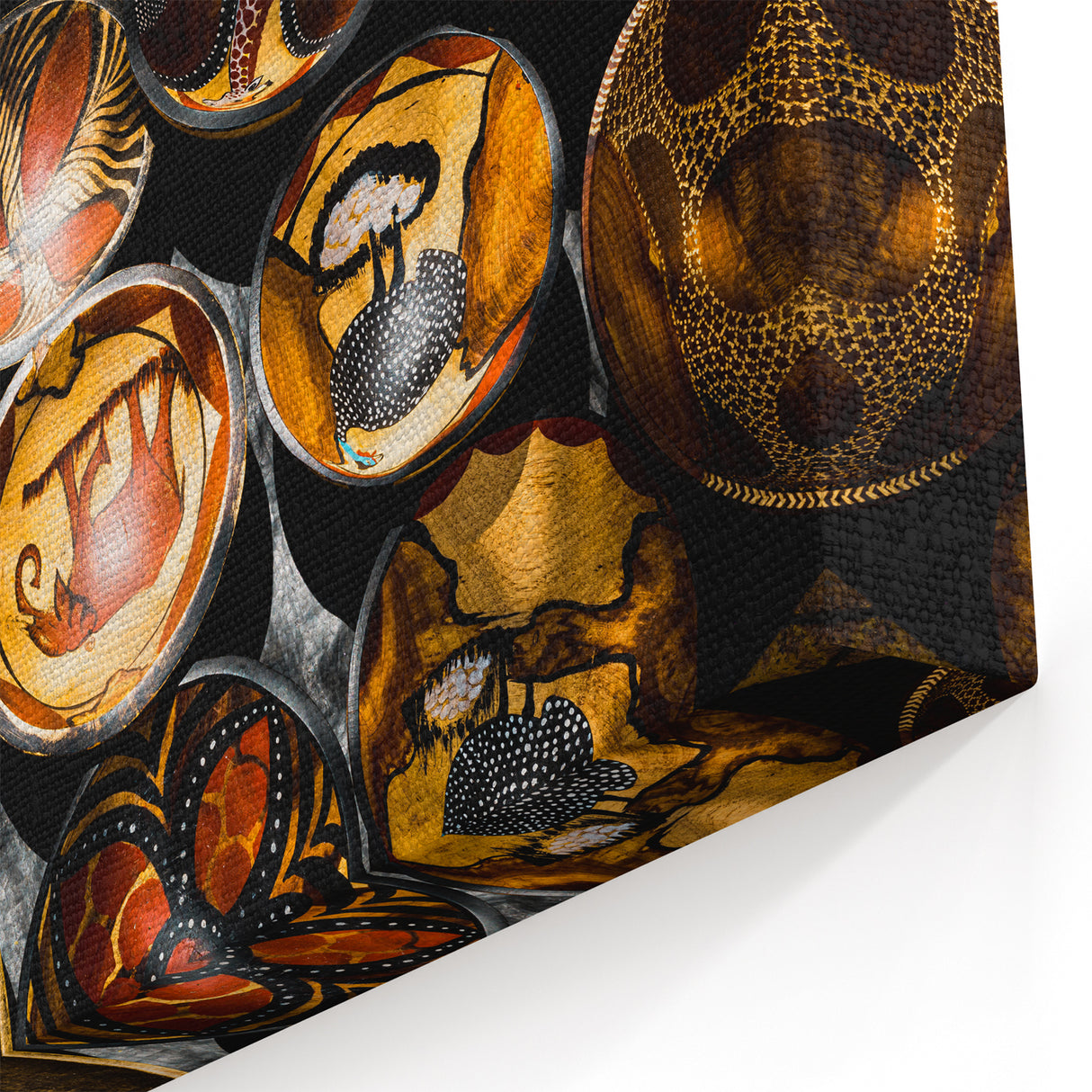 Zambia Canvas Prints - Handcrafted African Bowls with Intricate Patterns