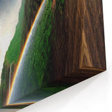 Zambia Landscape Art - Majestic Waterfalls and Rainbow Canvas Print
