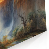 Zambia Landscape Art - Victoria Falls at Sunset Canvas Print