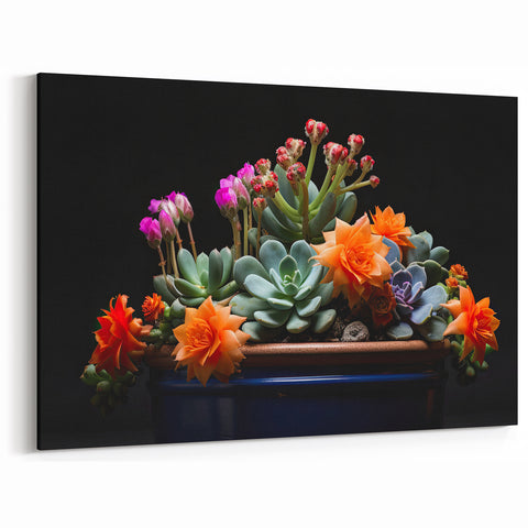 Vibrant Cactus Flower Paintings - Southwestern Desert Cactus Wall Art