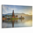 Bali Beach Canvas - Serene Temple Reflections in Indonesia Wall Art