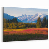 Fireweed Botanical Print - Elegant Fireweed Flower Art on Black Canvas