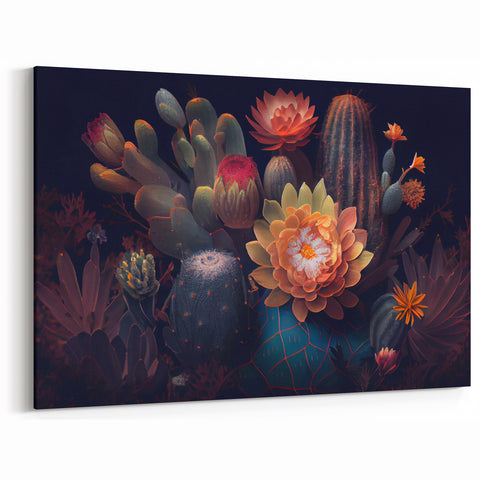 Elegant Desert Cactus Flower Art - Southwestern Succulent Wall Decor