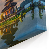 Bali Beach Canvas - Traditional Temple Reflected on Tranquil Waters