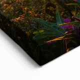 Fireweed Sunset Art - Fireweed Flower Field with Glowing Sunset Canvas