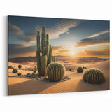 Majestic Desert Cactus Sunset Art - Southwestern Saguaro Wall Decor