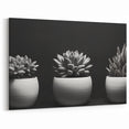 Modern Black & White Succulent Art - Botanical Monochrome Wall Decor