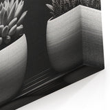 Modern Black & White Succulent Art - Botanical Monochrome Wall Decor