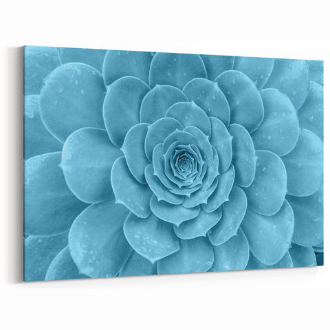 Modern Blue Succulent Art - Vibrant Botanical Wall Decor for Home