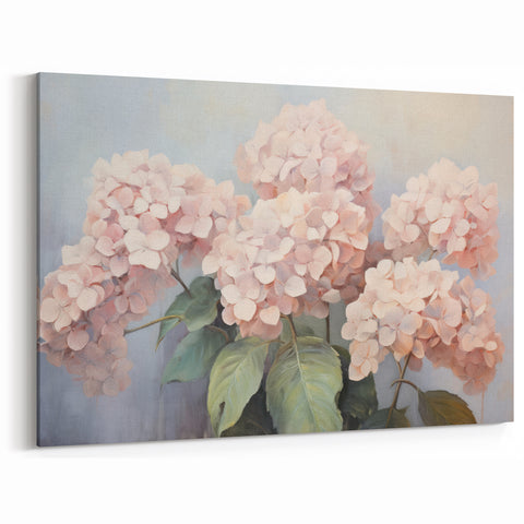 Soft Pink Hydrangea Flower Art - Hydrangea Canvas Print - Floral Decor