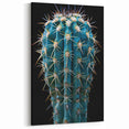Bold Blue Cactus Photography - Modern Southwestern Succulent Wall Art