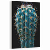 Bold Blue Cactus Photography - Modern Southwestern Succulent Wall Art