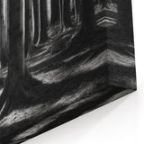 Forest Trees Wall Art - Black and White Nature Canvas - Woodland Prints