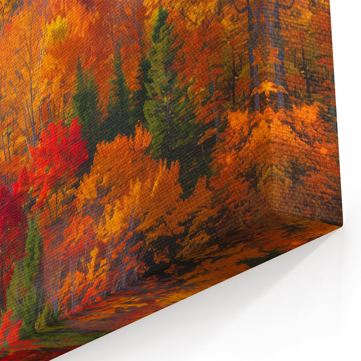 Autumn Forest Trees Wall Art - Vibrant Woodland Canvas - Fall Foliage