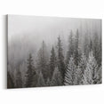 Winter Forest Trees Wall Art - Frosty Woodland Canvas - Nature Landscape