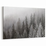 Winter Forest Trees Wall Art - Frosty Woodland Canvas - Nature Landscape